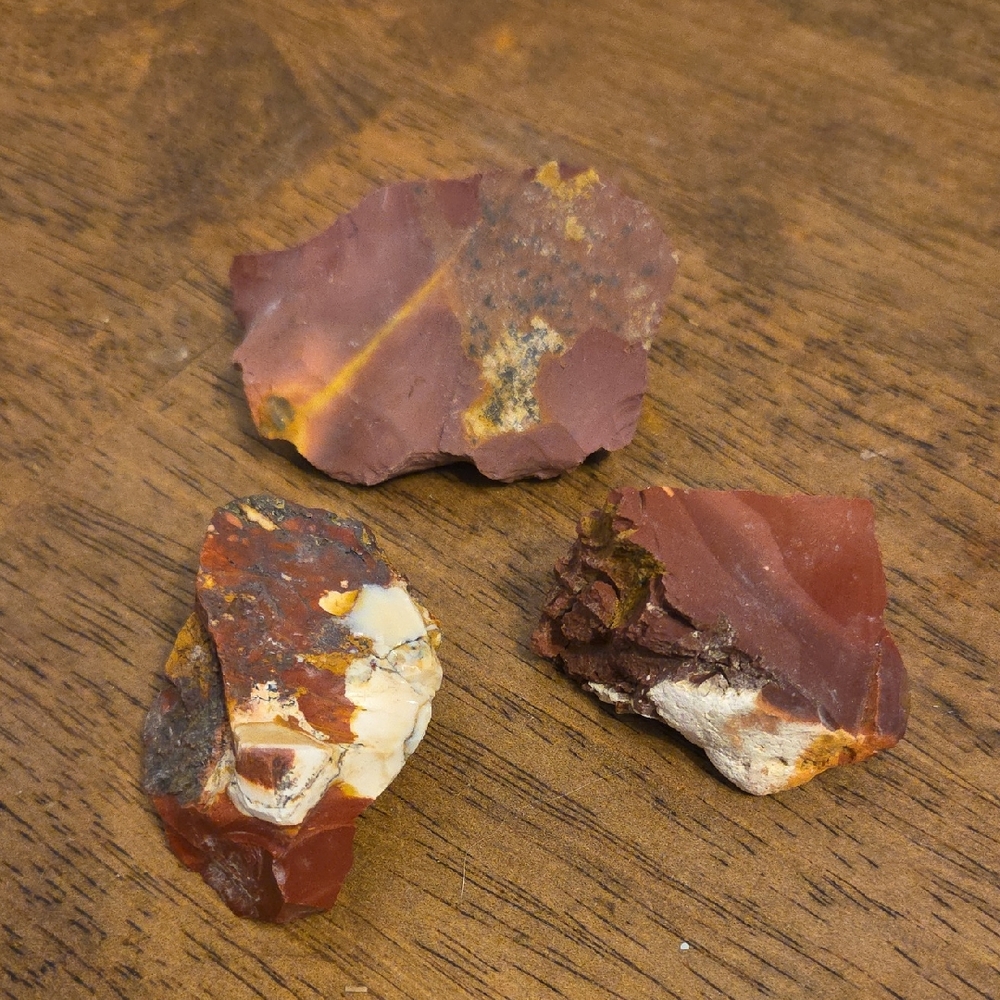 Mookaite Jasper Raw/Rough Cut 3 Piece Lot 202 gms